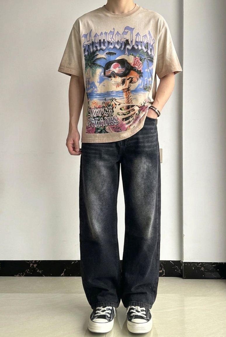 Black Wash Straight Fit Denim - Image 1
