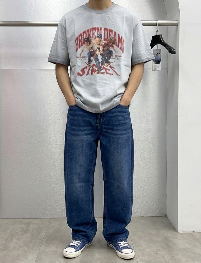 Navy Blue Straight Fit Denim - Image 1
