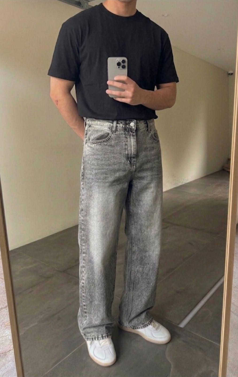 Gray Wash Straight Fit Denim - Image 1