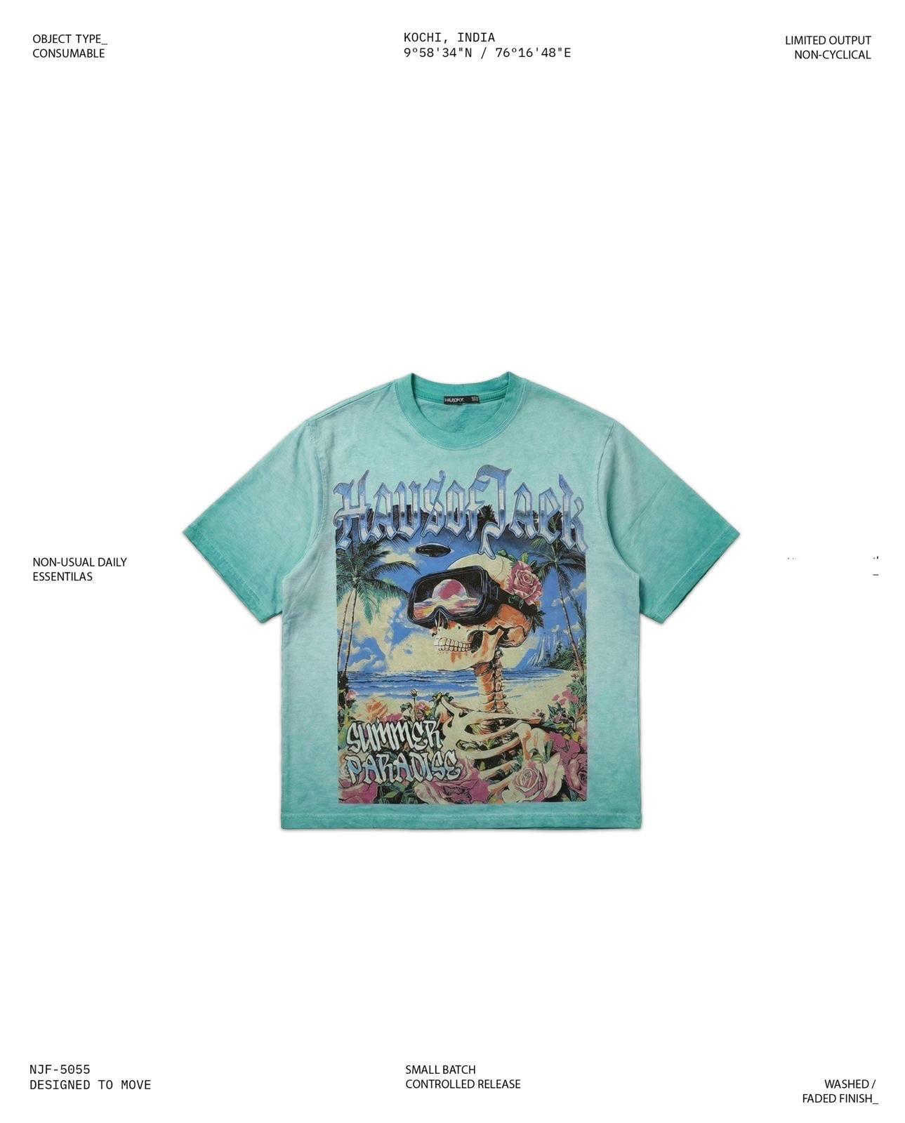 Graphic Oversized Unisex Tee- Seafoam Green - Image 1