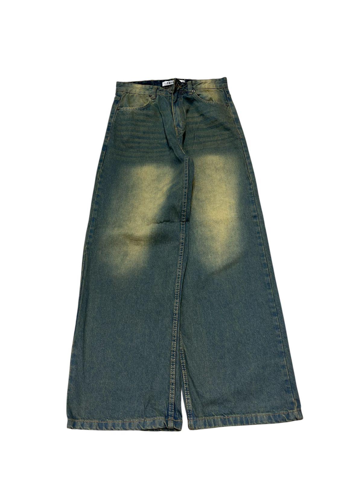 078Vtg Green Wash Baggy Fit Denim - Image 1
